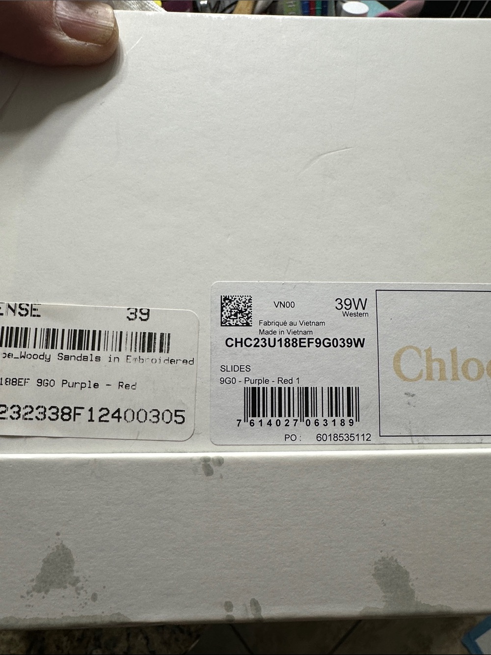 Chloé Purple Slides with Pink Logo and Tan Footbed - Picture 4 of 4